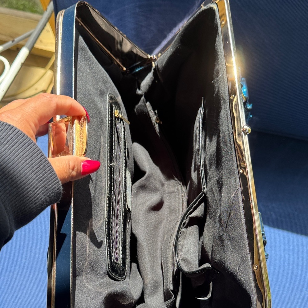 Louis Vuitton Shiny Blue Embossed Satchel - Picture 6 of 9